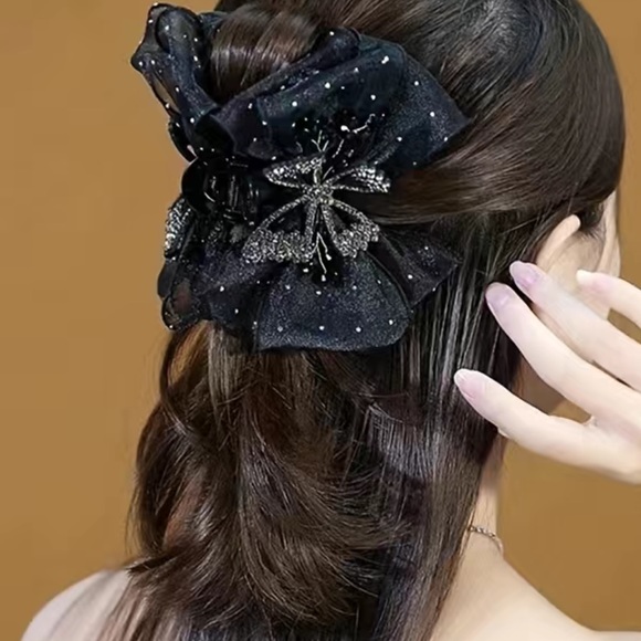 Black hair bow clip NWT - Picture 6 of 8